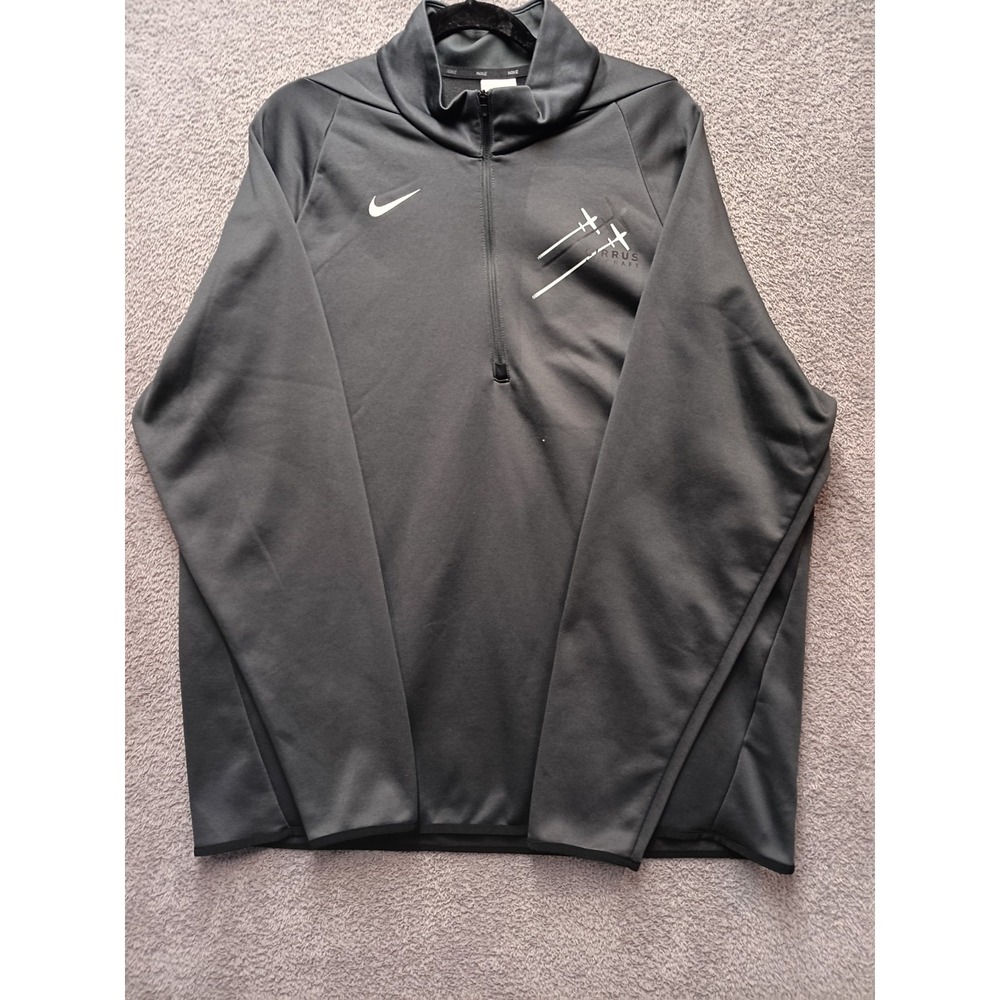 Nike Dri-FIT Quarter Zip Pullover Black XL Sirus Craft Logo Minimalist Athletic